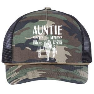 Auntie Nieces Best Friend Nephews Best Partner In Crime Meaningful Gift Retro Rope Trucker Hat Cap