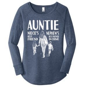 Auntie Nieces Best Friend Nephews Best Partner In Crime Meaningful Gift Women's Perfect Tri Tunic Long Sleeve Shirt