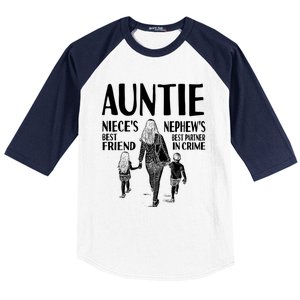 Auntie Nieces Best Friend Nephews Best Partner In Crime Meaningful Gift Baseball Sleeve Shirt