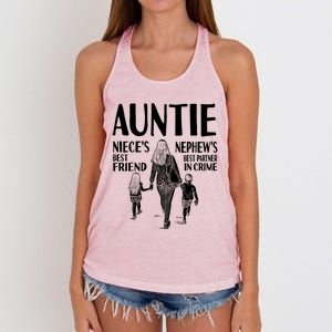 Auntie Nieces Best Friend Nephews Best Partner In Crime Meaningful Gift Women's Knotted Racerback Tank