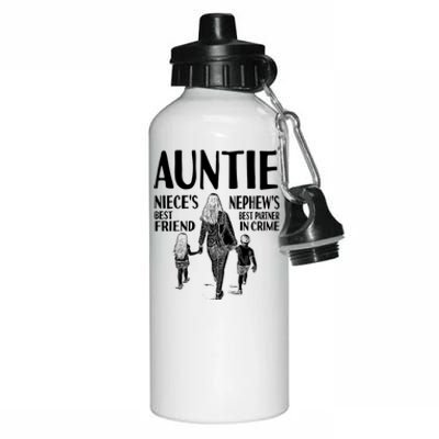 Auntie Nieces Best Friend Nephews Best Partner In Crime Meaningful Gift Aluminum Water Bottle