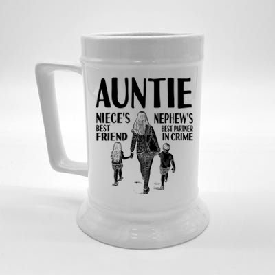 Auntie Nieces Best Friend Nephews Best Partner In Crime Meaningful Gift Beer Stein