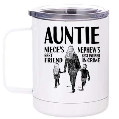 Auntie Nieces Best Friend Nephews Best Partner In Crime Meaningful Gift 12 oz Stainless Steel Tumbler Cup