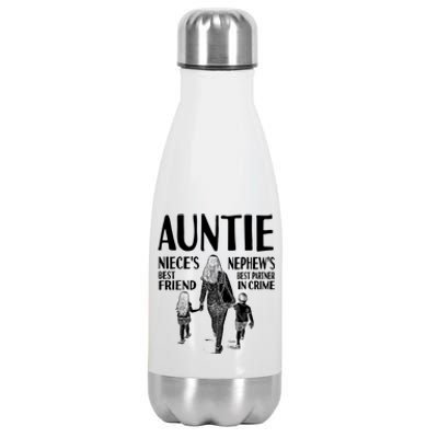 Auntie Nieces Best Friend Nephews Best Partner In Crime Meaningful Gift Stainless Steel Insulated Water Bottle