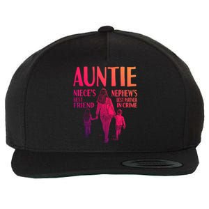 Auntie Nieces Best Friend Nephews Best Partner In Crime Gift Wool Snapback Cap