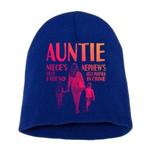 Auntie Nieces Best Friend Nephews Best Partner In Crime Gift Short Acrylic Beanie