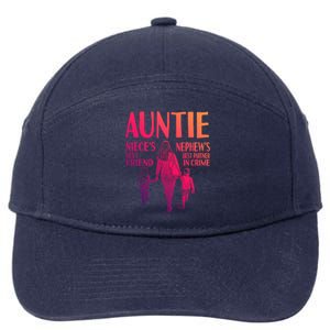 Auntie Nieces Best Friend Nephews Best Partner In Crime Gift 7-Panel Snapback Hat