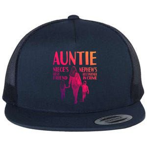 Auntie Nieces Best Friend Nephews Best Partner In Crime Gift Flat Bill Trucker Hat