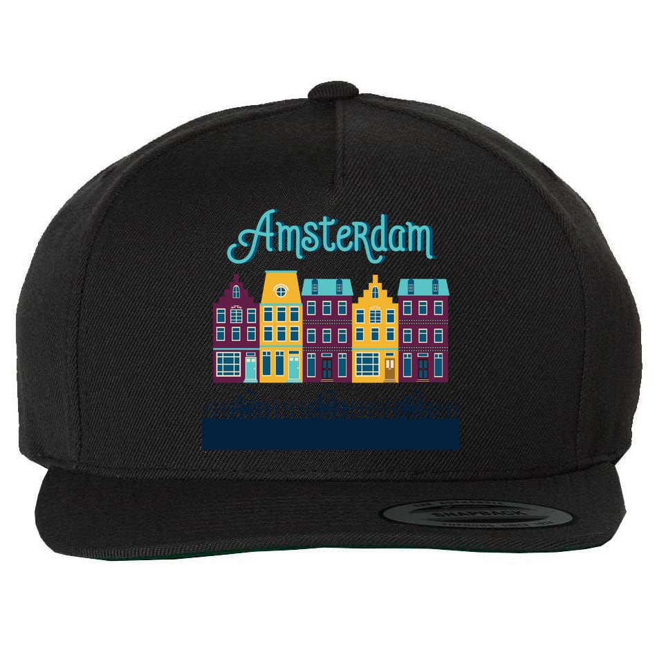 Amsterdam Netherlands Bicycle Europe Funny Gift Wool Snapback Cap