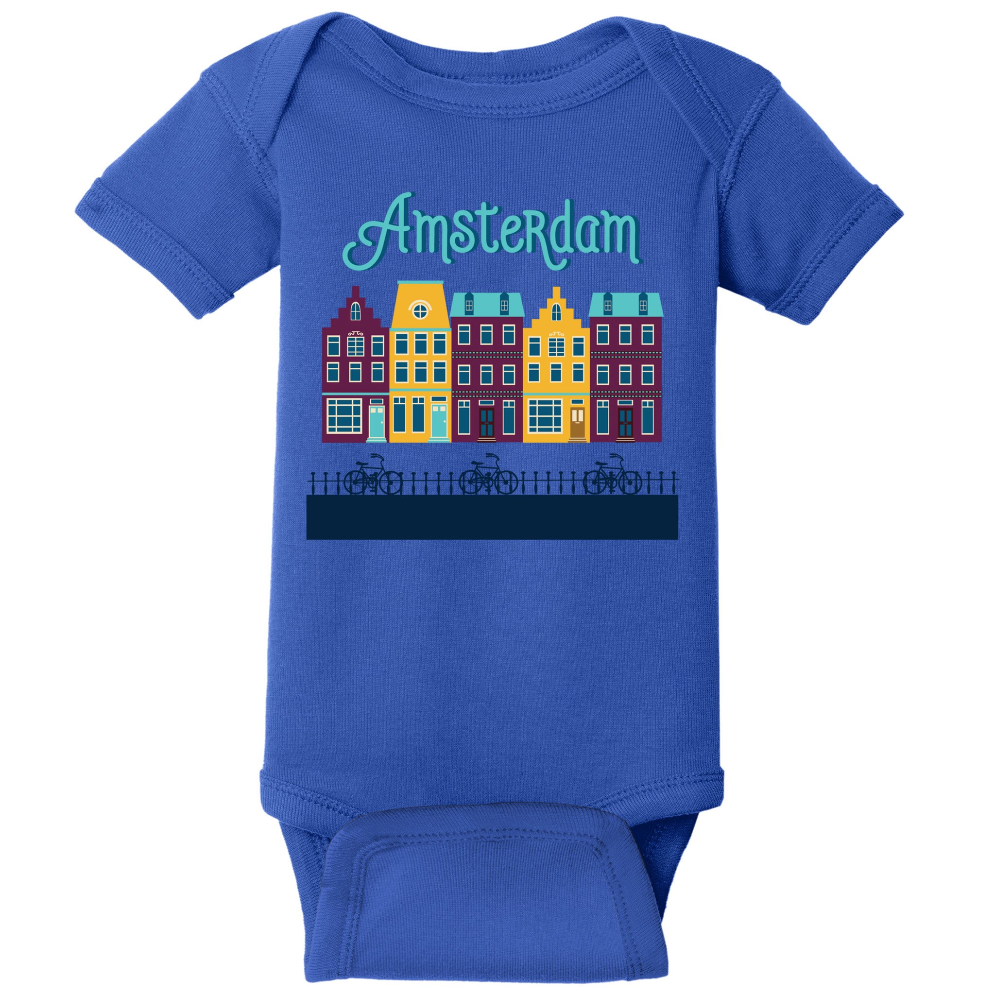 Amsterdam Netherlands Bicycle Europe Funny Gift Baby Bodysuit