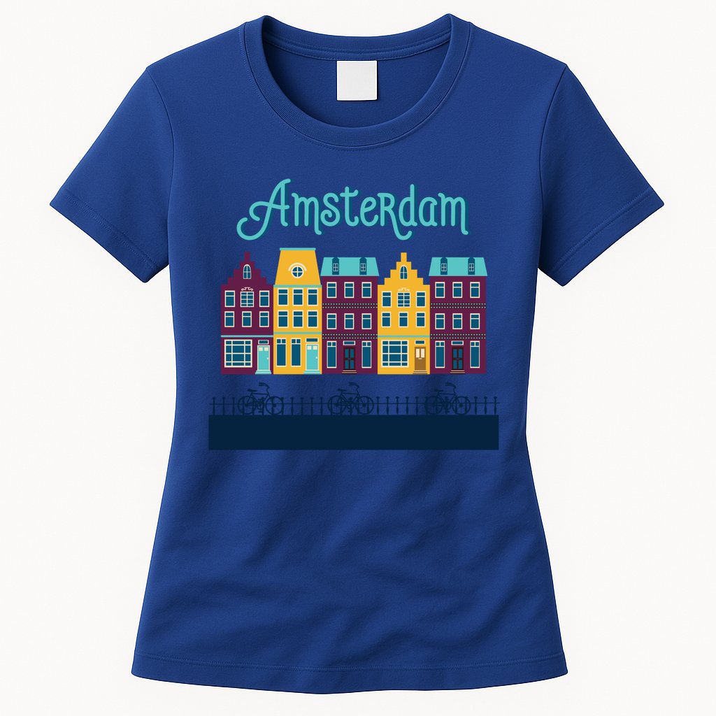 Amsterdam Netherlands Bicycle Europe Funny Gift Womens T-Shirt