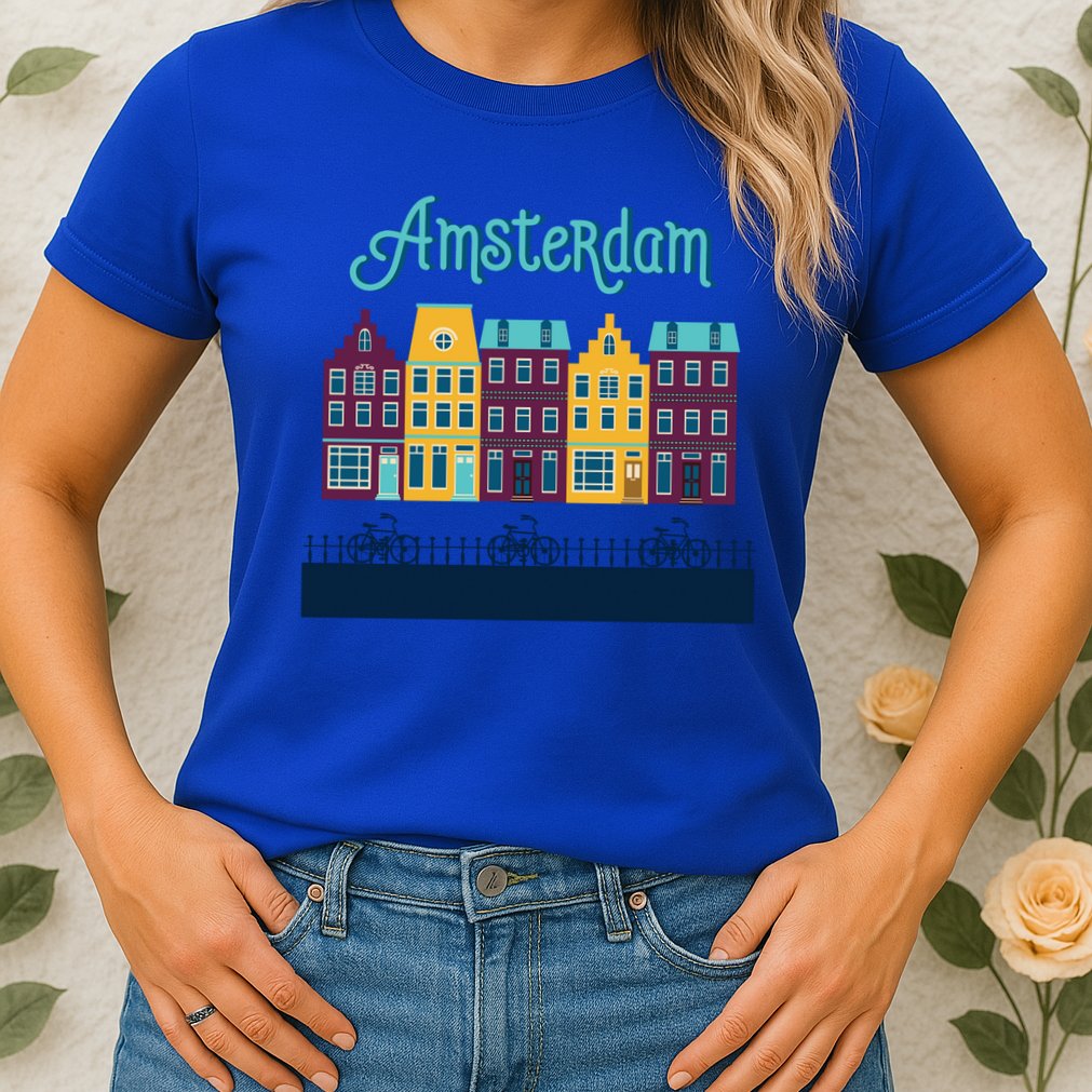 Amsterdam Netherlands Bicycle Europe Funny Gift Womens T-Shirt