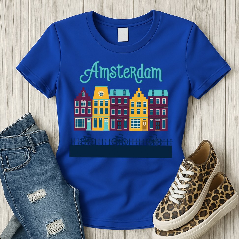Amsterdam Netherlands Bicycle Europe Funny Gift Womens T-Shirt