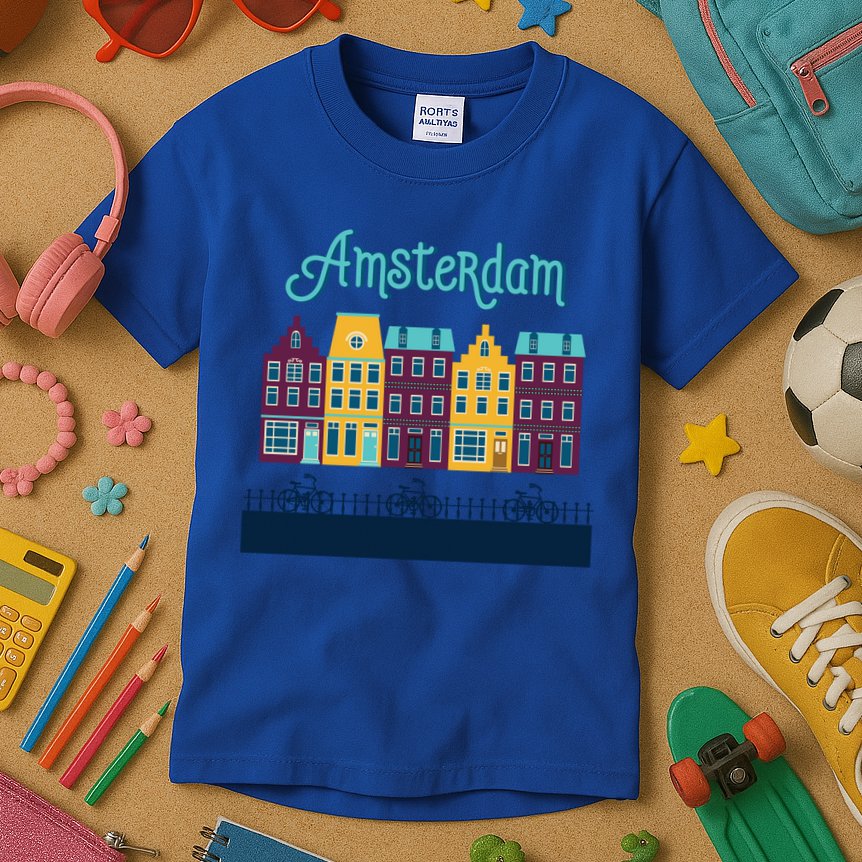 Amsterdam Netherlands Bicycle Europe Funny Gift Kids T-Shirt