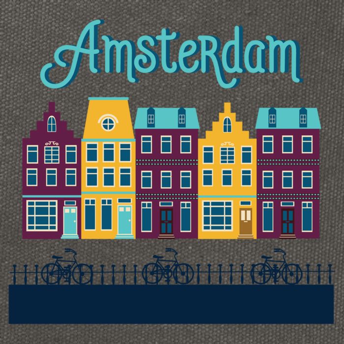 Amsterdam Netherlands Bicycle Europe Funny Gift Cotton Canvas Backpack