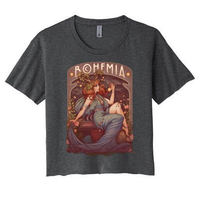 Art Nouveau Bohemia Women's Crop Top Tee