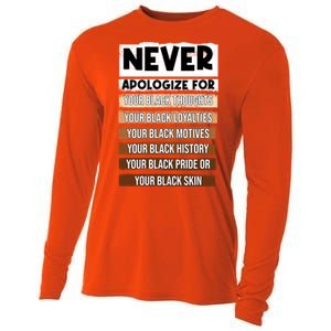 Apologize Never Black History Month Blm Melanin Pride Gift Cooling Performance Long Sleeve Crew