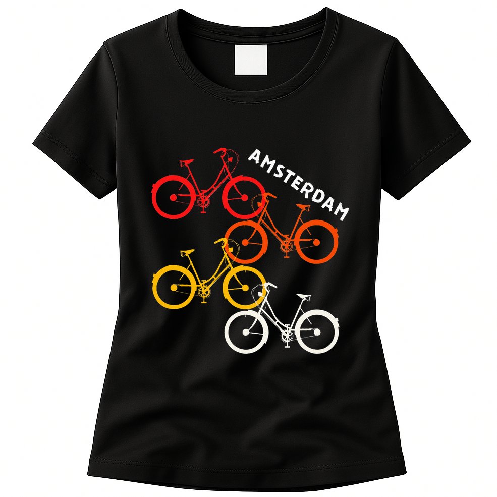 Amsterdam Netherlands Bike Bicycle Souvenir Womens T-Shirt