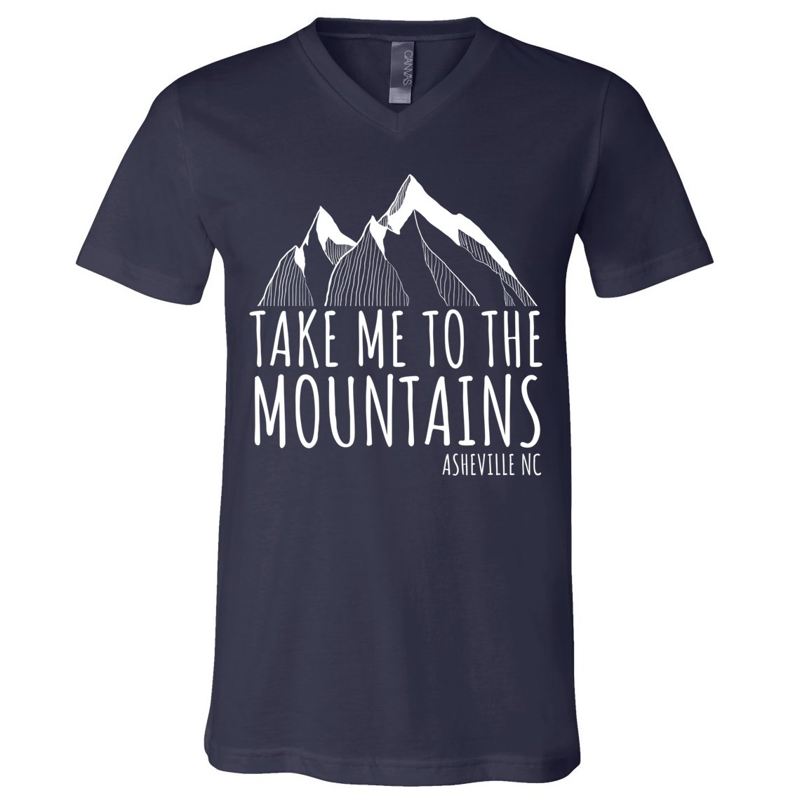 Asheville NC Blue Ridge Hiking Take Me To The Mountains Gift V-Neck T-Shirt