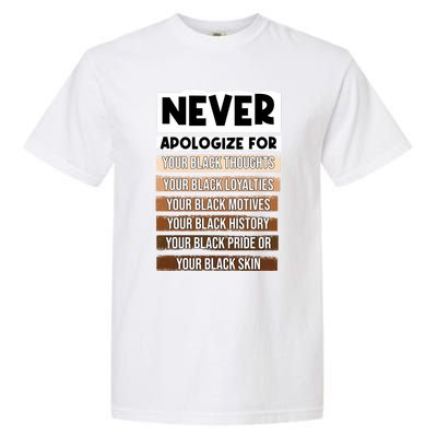 Apologize Never Black History Month Blm Melanin Pride Gift Garment-Dyed Heavyweight T-Shirt