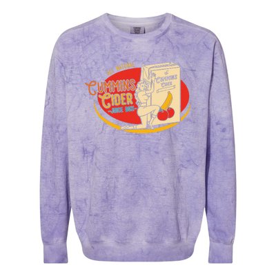 All Natural Cum.Mins Cider Humor Colorblast Crewneck Sweatshirt