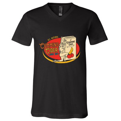 All Natural Cum.Mins Cider Humor V-Neck T-Shirt