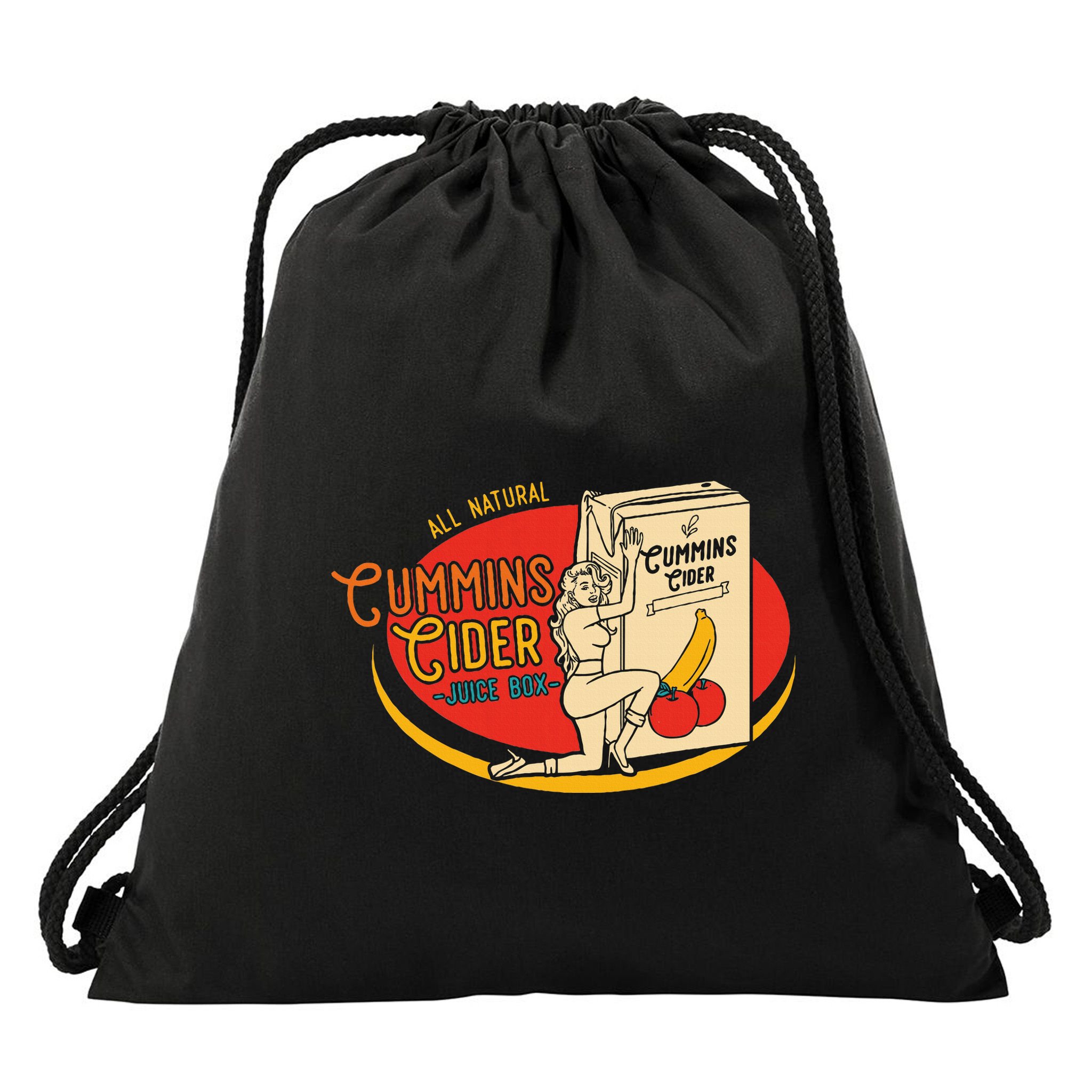All Natural Cum.Mins Cider Humor Drawstring Bag