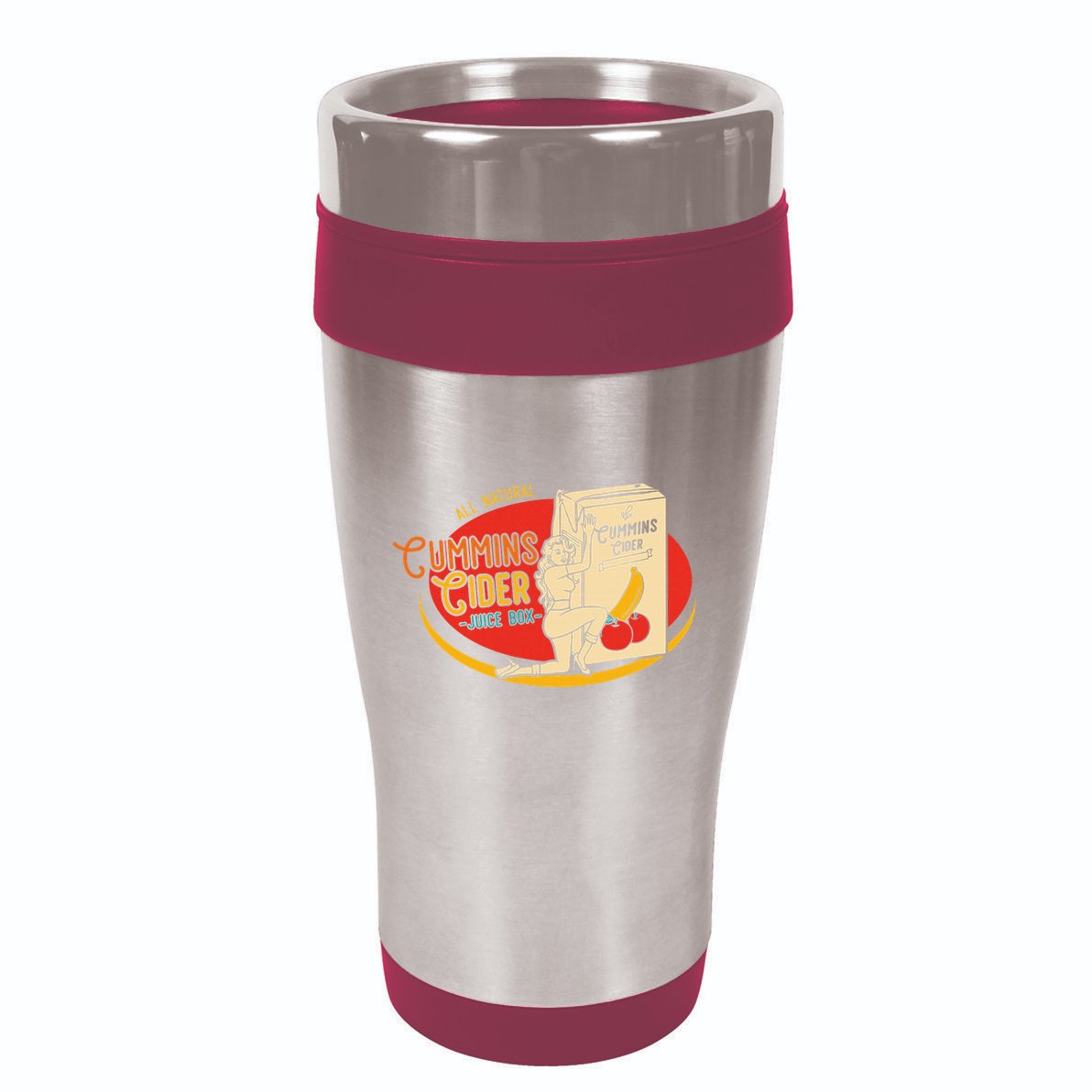 All Natural Cum.Mins Cider Humor 16oz Travel Tumbler
