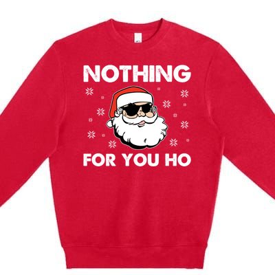 Adult Naughty Christmas Funny Santa Claus Nothing For You Ho Great Gift Premium Crewneck Sweatshirt