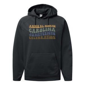 Annual North Carolina Juneteenth Celebration Retro Art Performance Fleece Hoodie