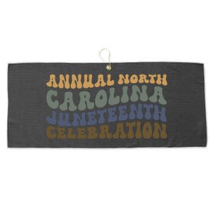 Annual North Carolina Juneteenth Celebration Retro Art Large Microfiber Waffle Golf Towel