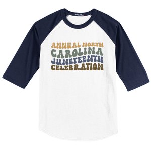 Annual North Carolina Juneteenth Celebration Retro Art Baseball Sleeve Shirt