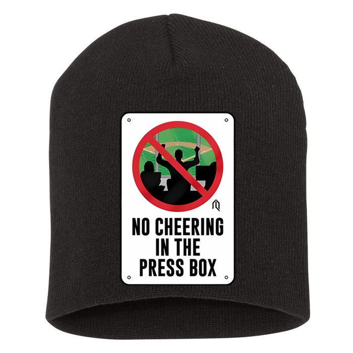 Athletelogos No Cheering In The Press Box Short Acrylic Beanie