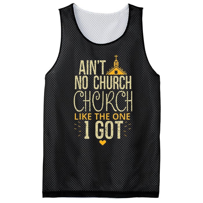 AinT No Church Like The One I Got Mesh Reversible Basketball Jersey Tank