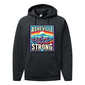 Asheville North Carolina Asheville Strong Gift Performance Fleece Hoodie