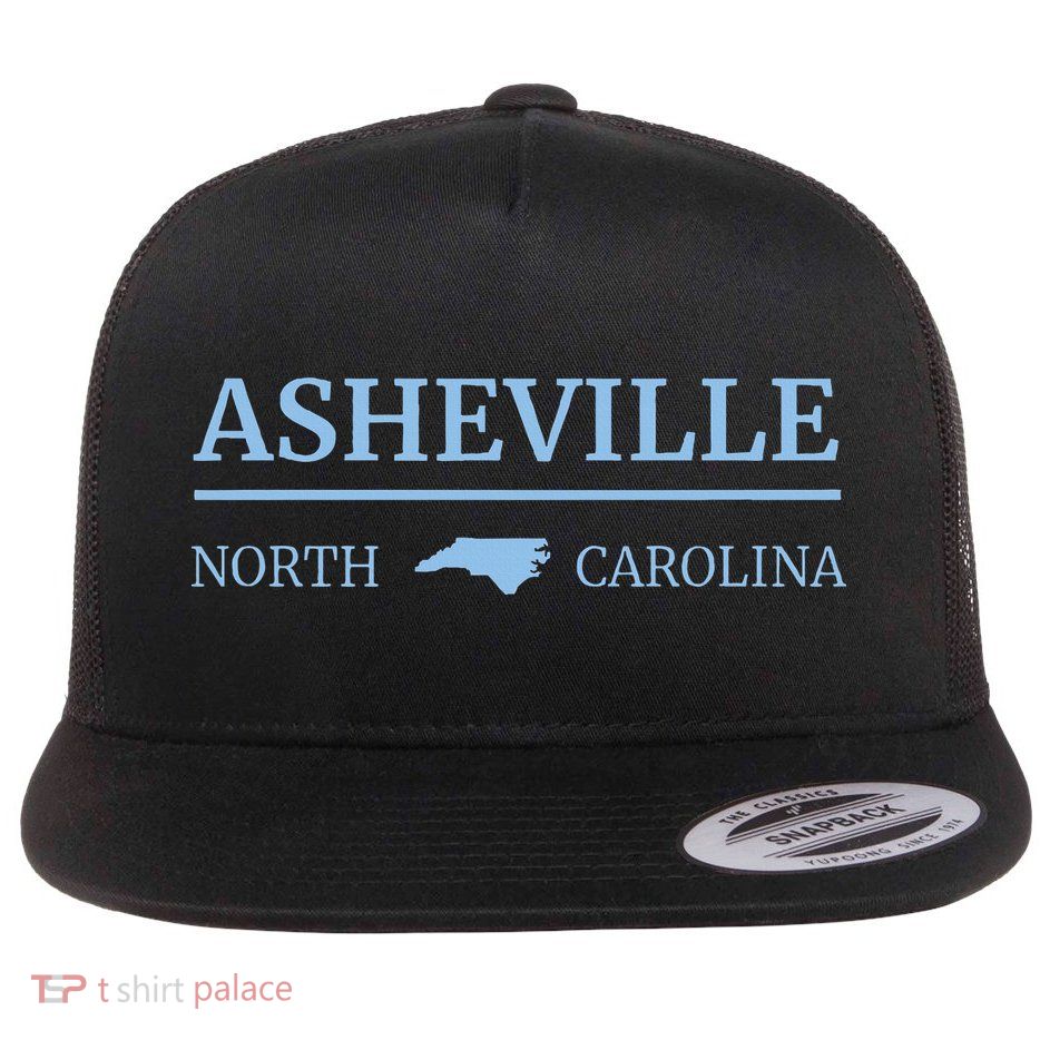 Asheville North Carolina Blue Ridge Mountains Nc Hiking Flat Bill Trucker Hat