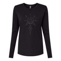 Ancient Norse Compass Symbol for Adventurers Womens Cotton Relaxed Long Sleeve T-Shirt