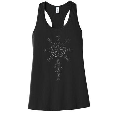 Ancient Norse Compass Symbol for Adventurers Women's Racerback Tank