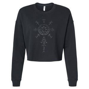 Ancient Norse Compass Symbol for Adventurers Cropped Pullover Crew