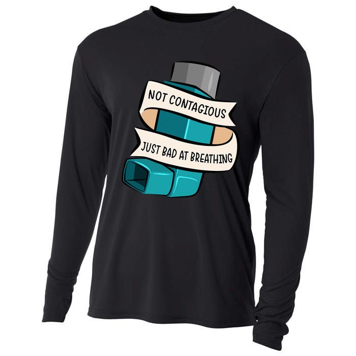 Asthma Not Contagious Just Bad At Breathing Asthmatic Cooling Performance Long Sleeve Crew