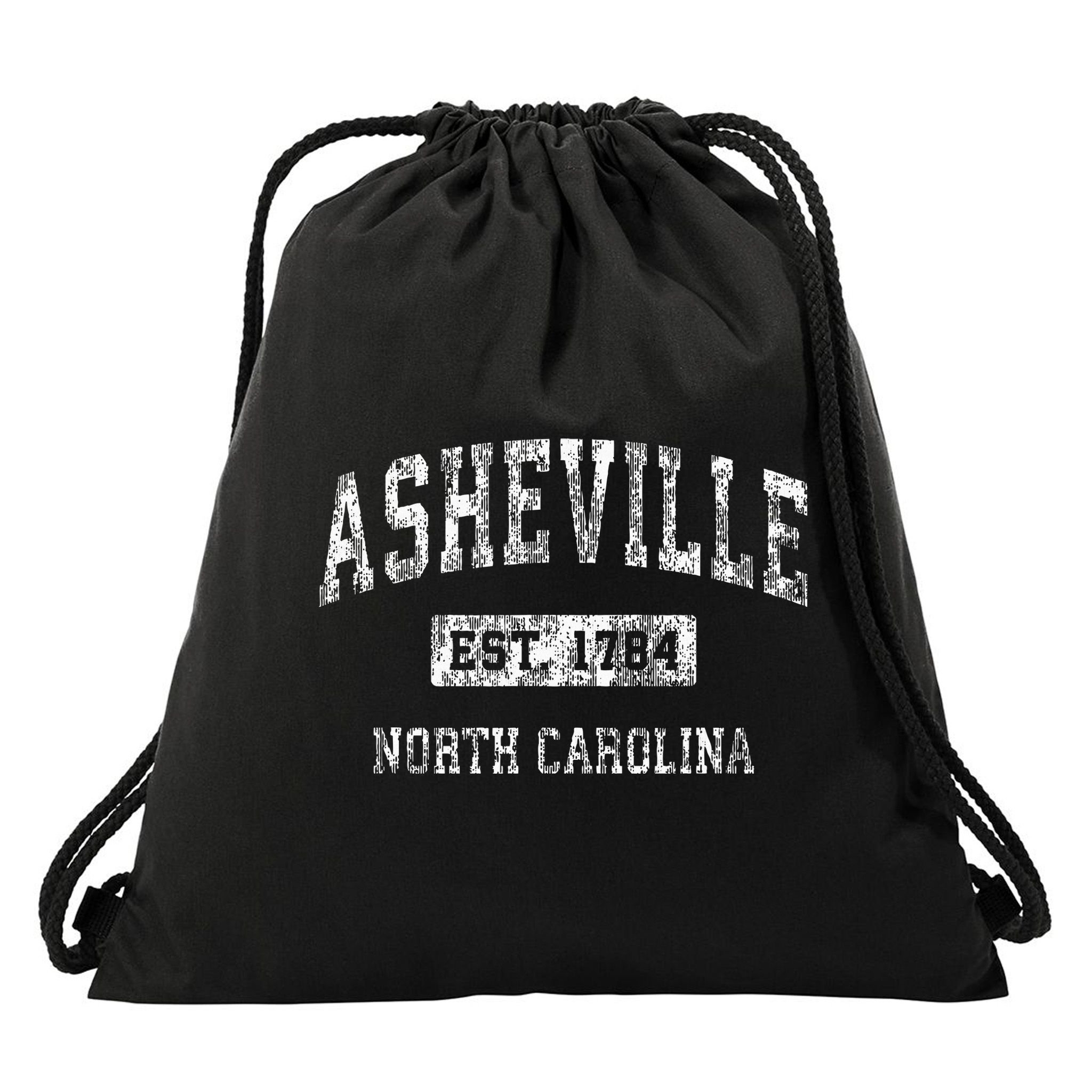 Asheville North Carolina Nc Vintage Established Sports Drawstring Bag