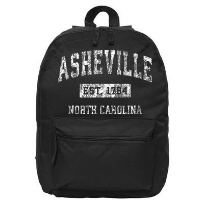 Asheville North Carolina Nc Vintage Established Sports 16 in Basic Backpack