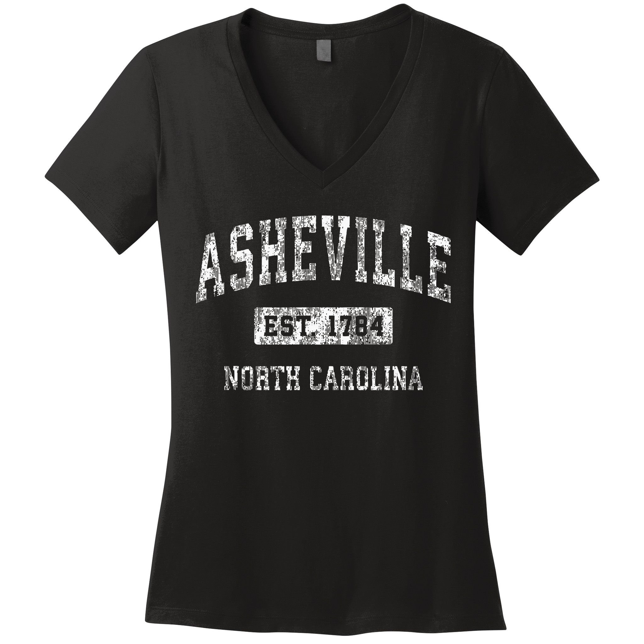 Asheville North Carolina Nc Vintage Established Sports Women's V-Neck T-Shirt