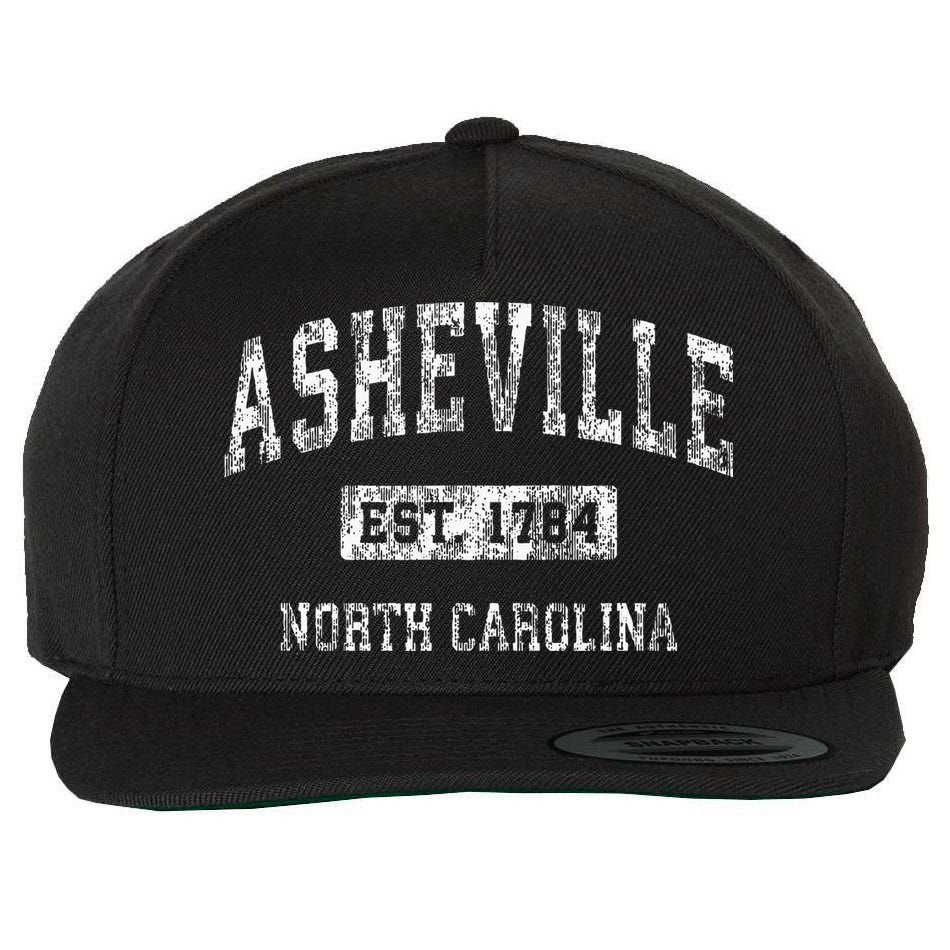 Asheville North Carolina Nc Vintage Established Sports Wool Snapback Cap