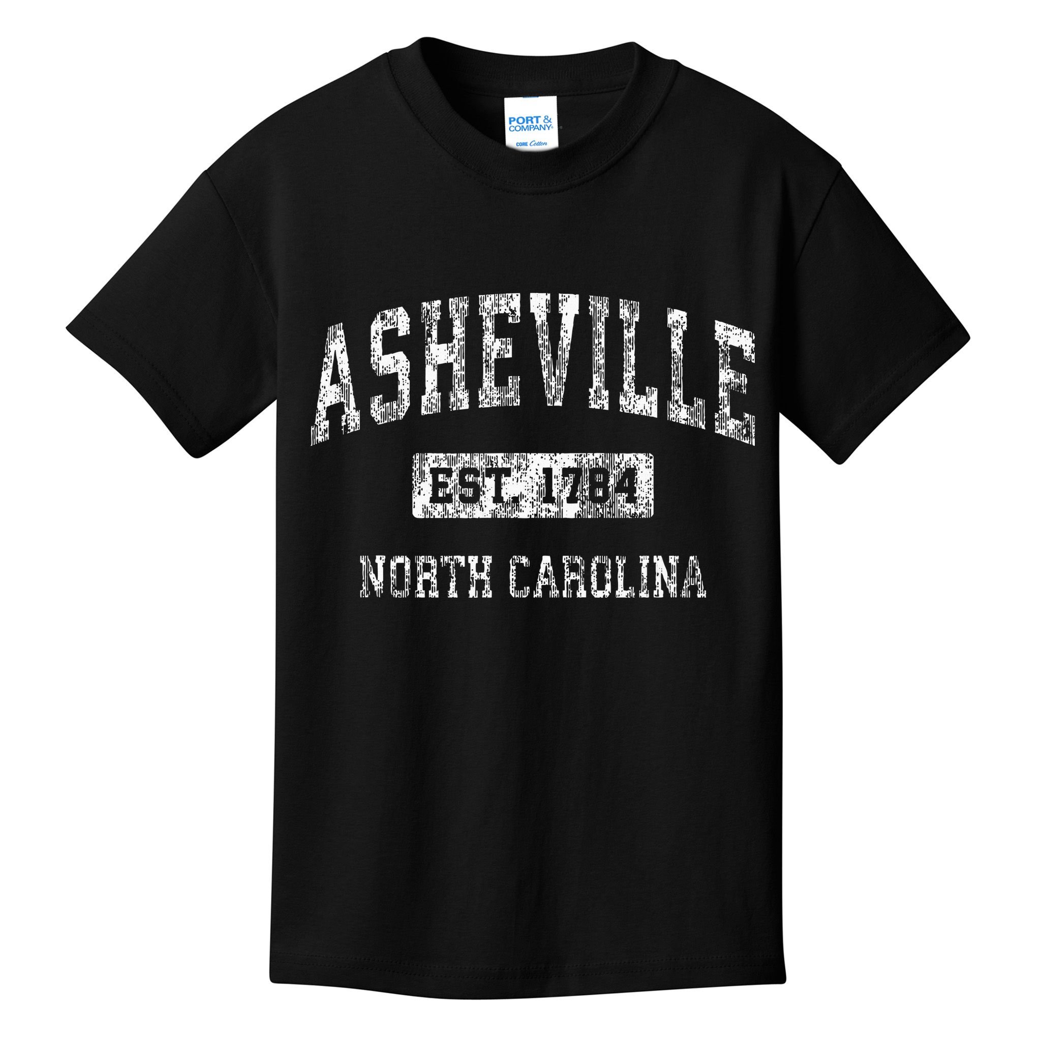 Asheville North Carolina Nc Vintage Established Sports Kids T-Shirt