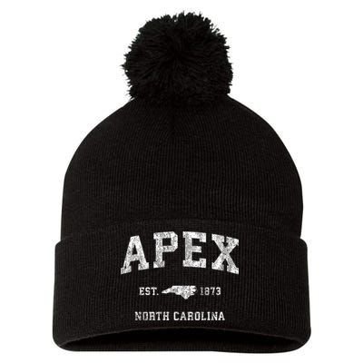 Apex North Carolina Nc Vintage Athletic Sports Pom Pom 12in Knit Beanie