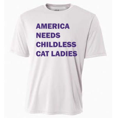 America Needs Childless Cat Ladies Cooling Performance Crew T-Shirt