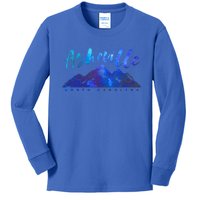 Asheville North Carolina Camping Hiking Skiing Family Trip Cute Gift Kids Long Sleeve Shirt