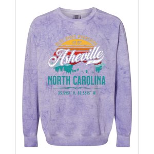 Asheville North Carolina Retro Sunset Blue Ridge Mountains Colorblast Crewneck Sweatshirt