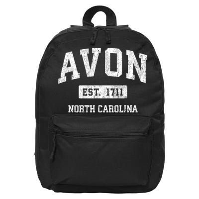Avon North Carolina Nc Vintage Athletic Sports 16 in Basic Backpack
